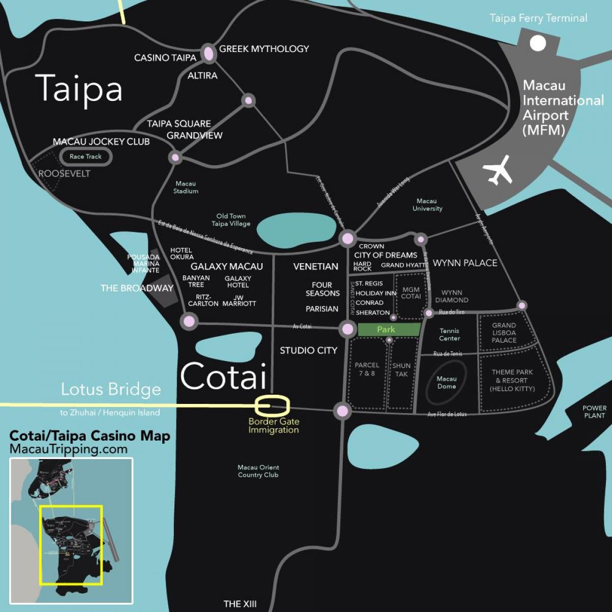 mapa de cotai de Macao