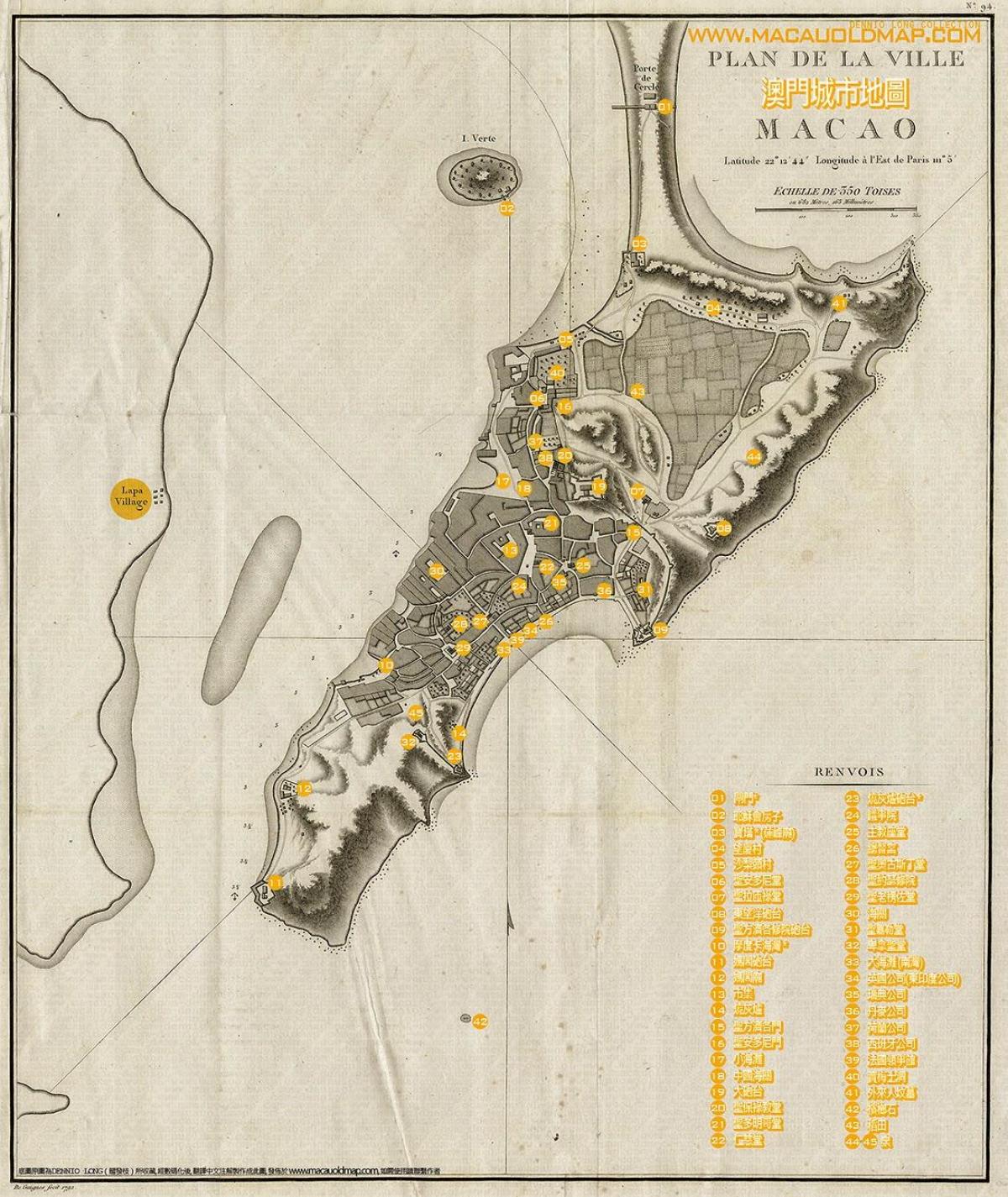 antiguo mapa de Macao