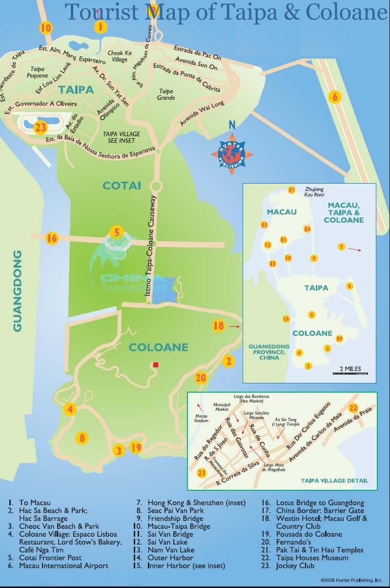 mapa de la isla de Macao