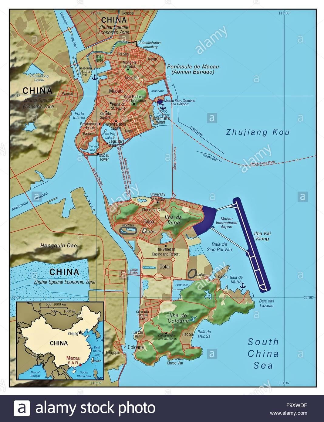 Macao país en el mapa del mundo