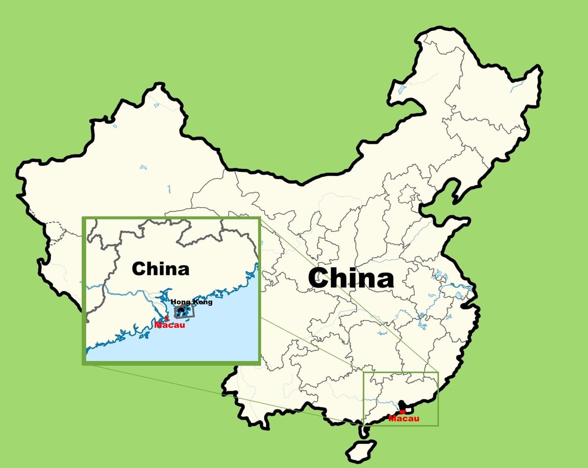 Macao mapa de asia