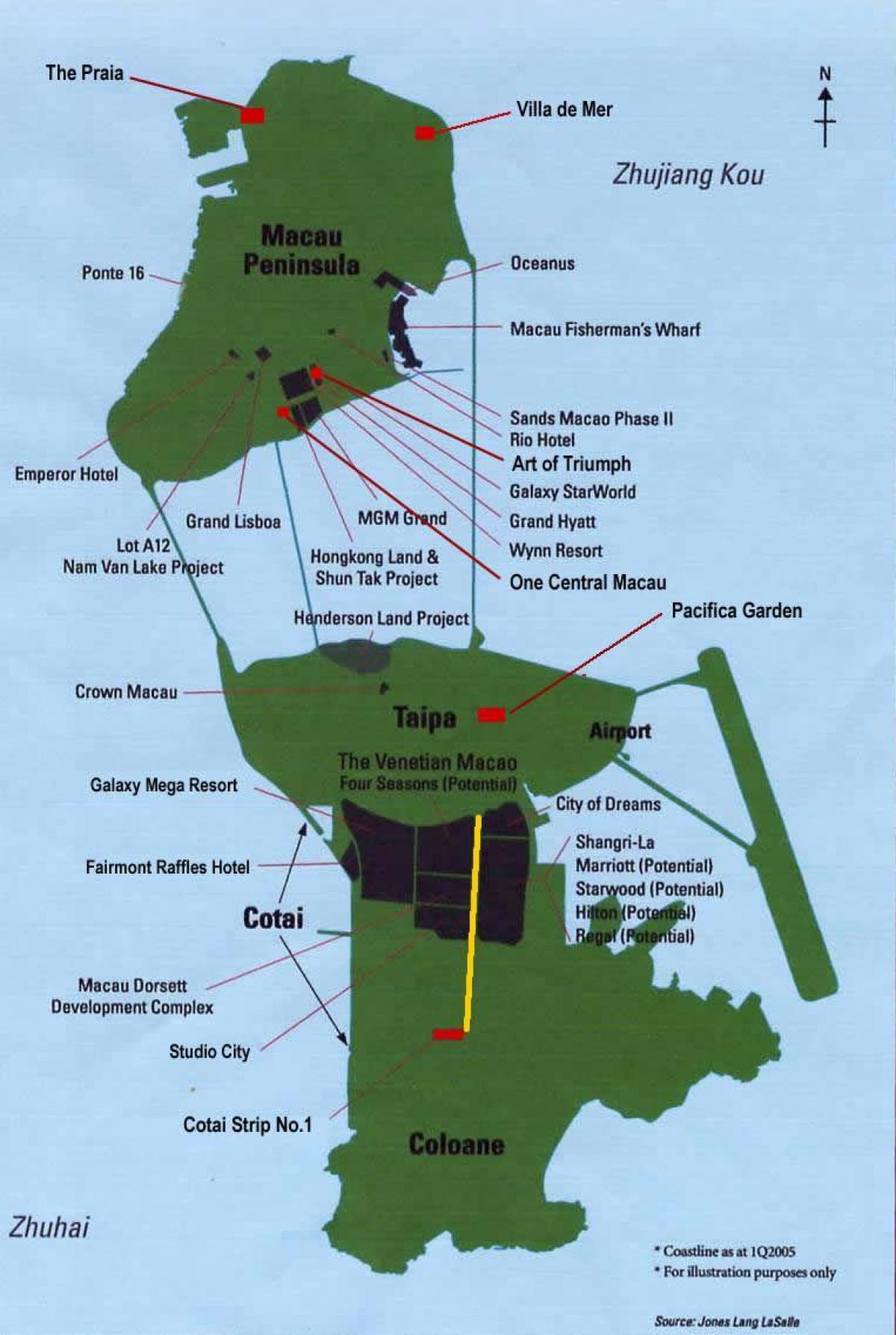 mapa de Macao casino ubicación