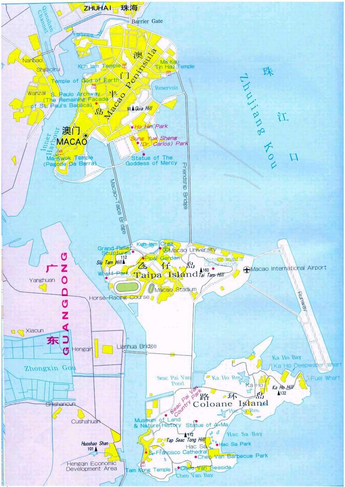 mapa de la ciudad de Macao