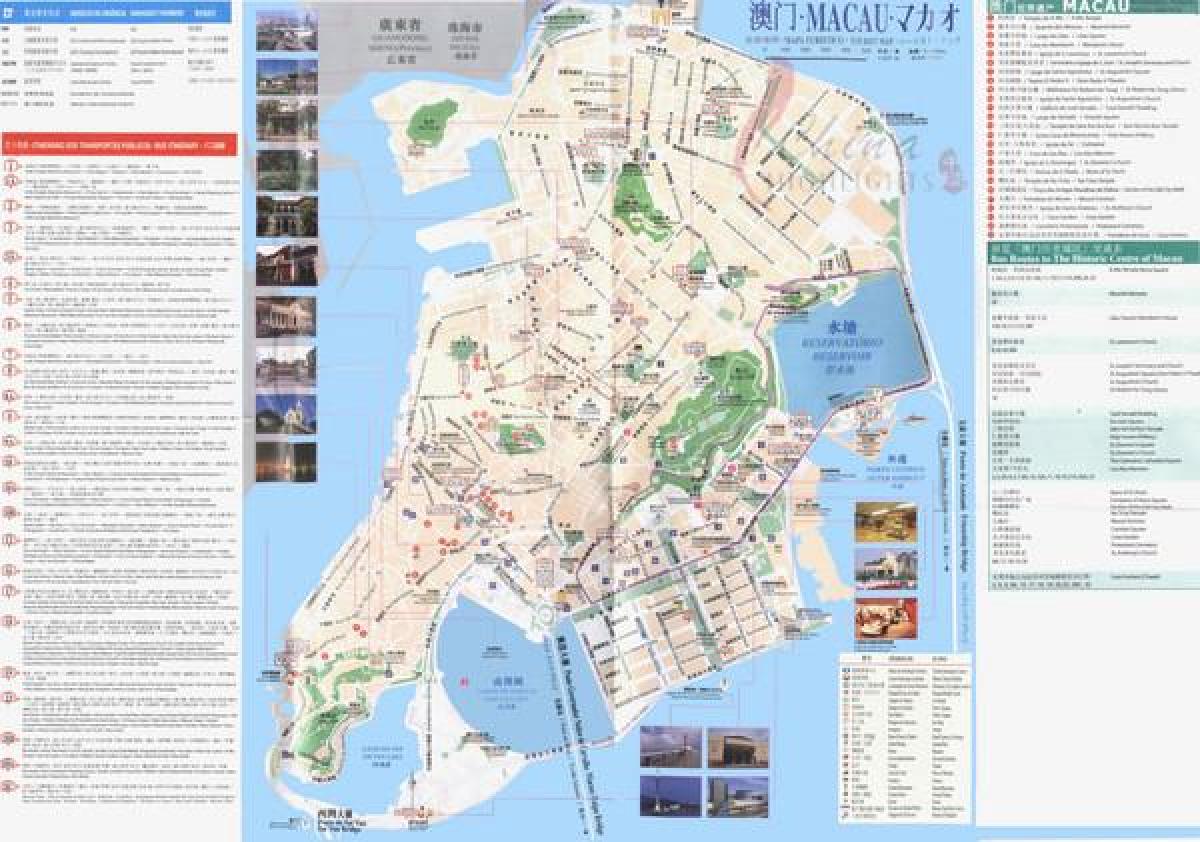 Macao transporte público de autobús mapa de rutas