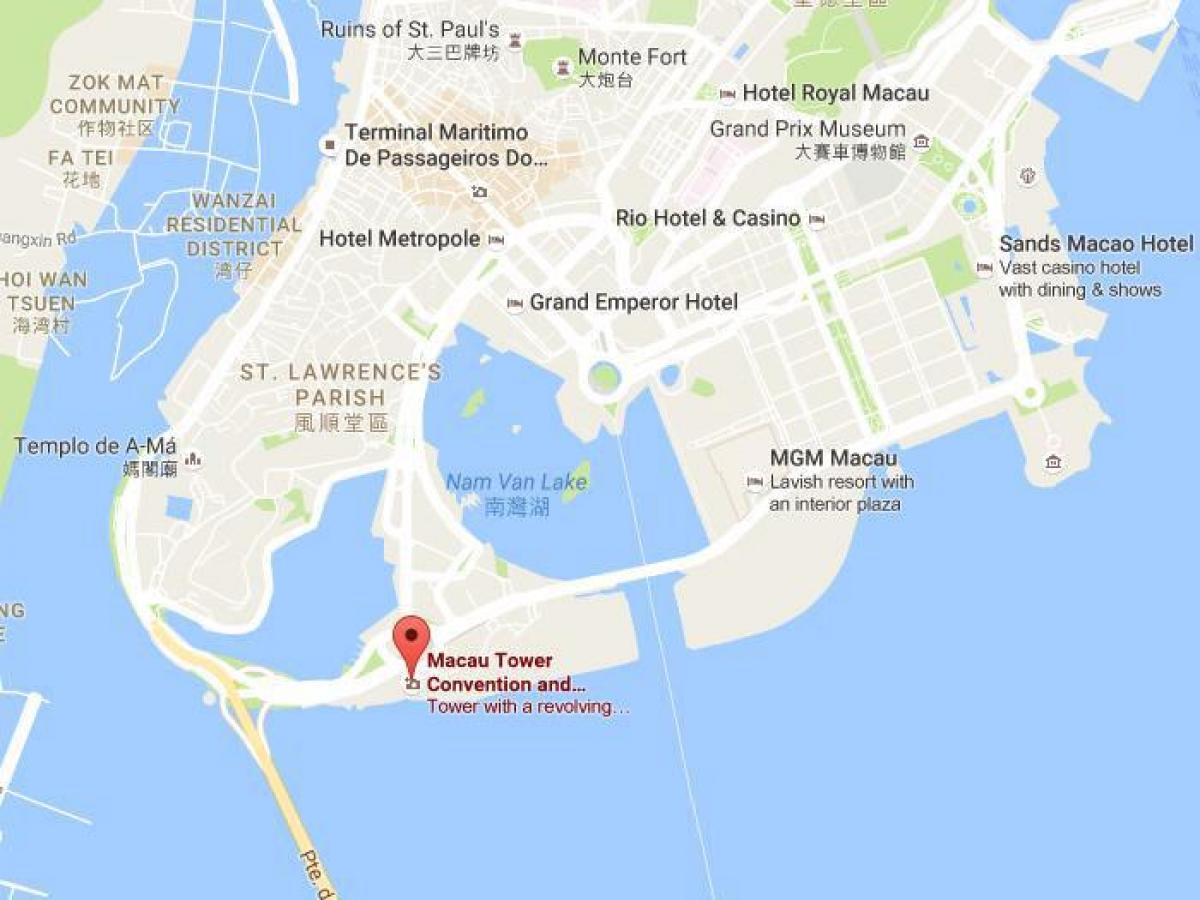 mapa de la torre de Macao