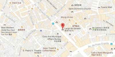 Mapa de la plaza del senado de Macao