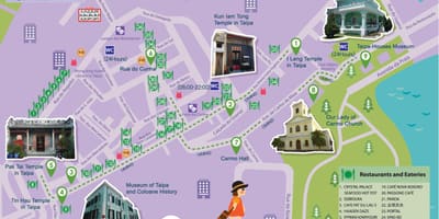 Macao servicio gratuito de traslado en autobús mapa de la ruta