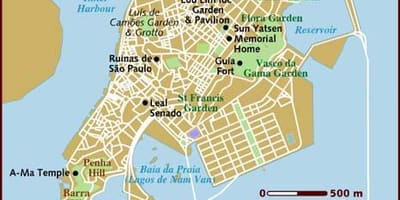 Macao mapa en inglés