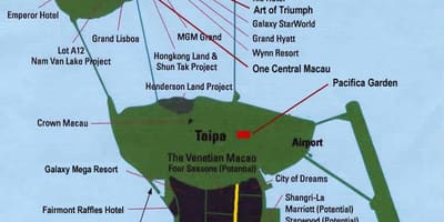 Mapa de Macao casino ubicación